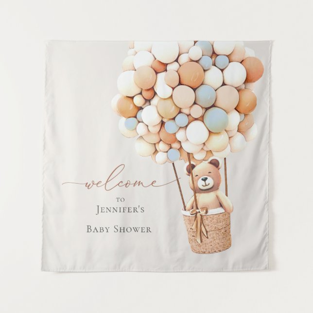 We Can Bearly Wait! Baby Shower Tapestry (Front)