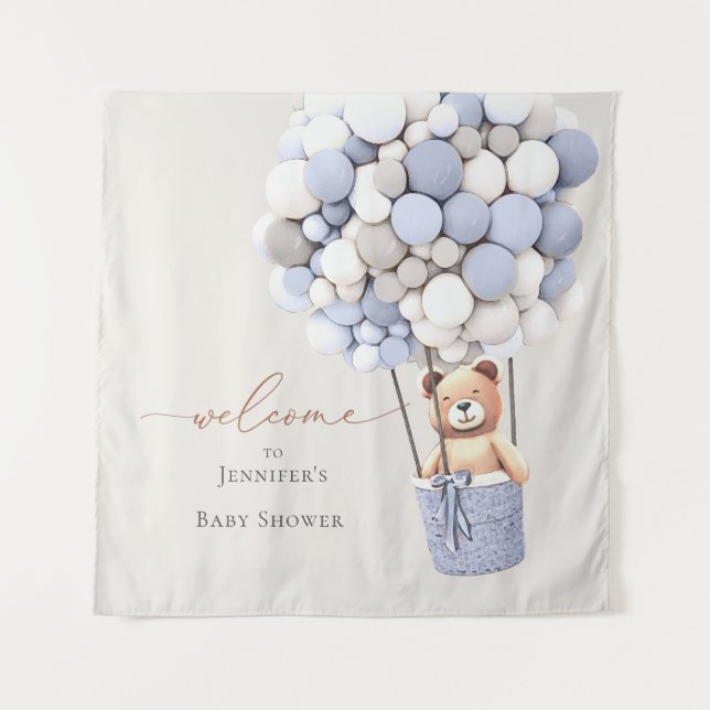 We Can Bearly Wait! Baby Shower Tapestry (Front)