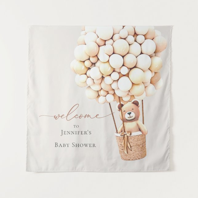 We Can Bearly Wait! Baby Shower Tapestry (Front)