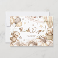 We can bearly wait baby shower thank you card