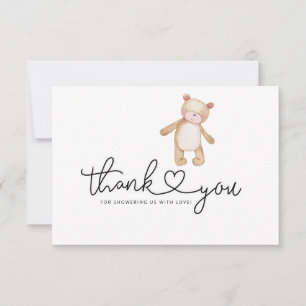 We can bearly wait baby shower thank you card