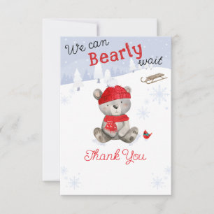 We Can BEARLY Wait Baby Shower Thank You Card