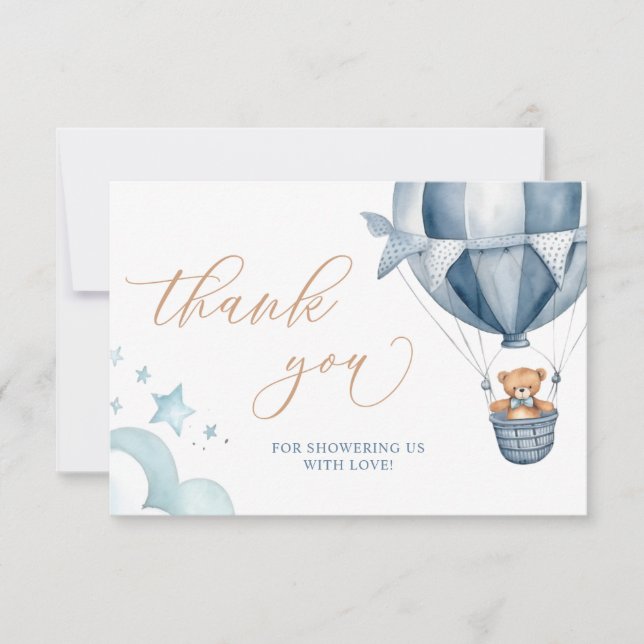 We Can Bearly Wait Baby Shower Thank You Card (Front)