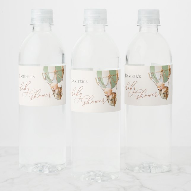 We Can Bearly Wait! Baby Shower Water Bottle Label (Bottles)