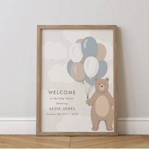 We Can Bearly Wait   Baby Shower Welcome Sign 