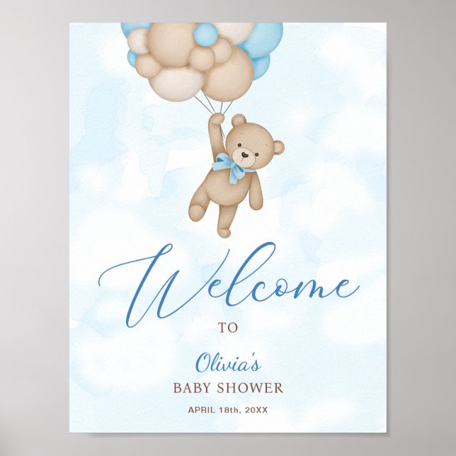 We Can Bearly Wait Baby Shower Welcome Sign (Front)