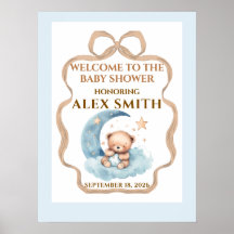 We Can Bearly Wait Baby Shower Welcome Sign Teddy