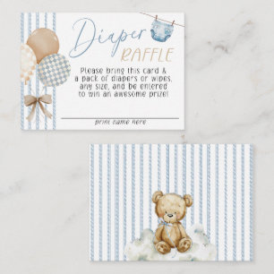 We Can Bearly Wait Bear Baby Shower Diaper Raffle Enclosure Card