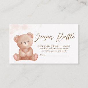 We Can Bearly Wait Bear Baby Shower Diaper Raffle Enclosure Card