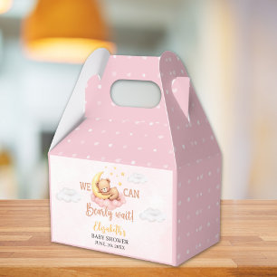 We can Bearly wait - Bear Baby shower Girl Favour Box