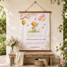 We Can Bearly Wait Bear Baby Shower Welcome Poster