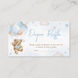 We Can Bearly Wait Bear Balloon Diaper Raffle Enclosure Card
