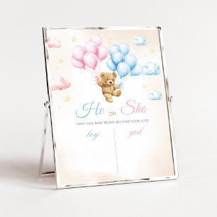 We Can Bearly Wait Bear Gender Reveal Sign