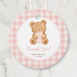 We Can Bearly Wait Bear Girl Baby Shower Favour Tags