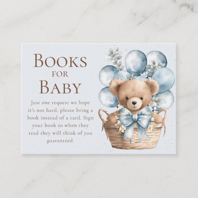 We Can Bearly Wait Bear In Basket Books for Baby Enclosure Card (Front)