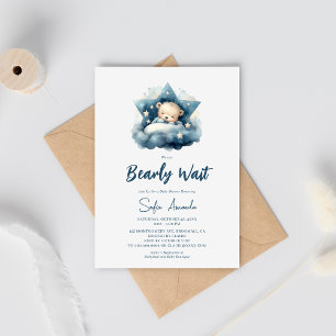 We can bearly wait Bear Night Baby Shower Invitation