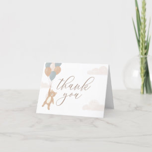 We Can Bearly Wait Blue Baby Shower Thank You Card