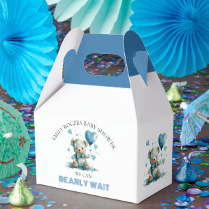 We can bearly wait Blue Teddy Bear Favour Box