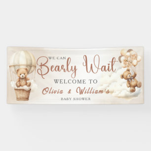 We Can Bearly Wait Boho Gender Neutral Baby Shower Banner