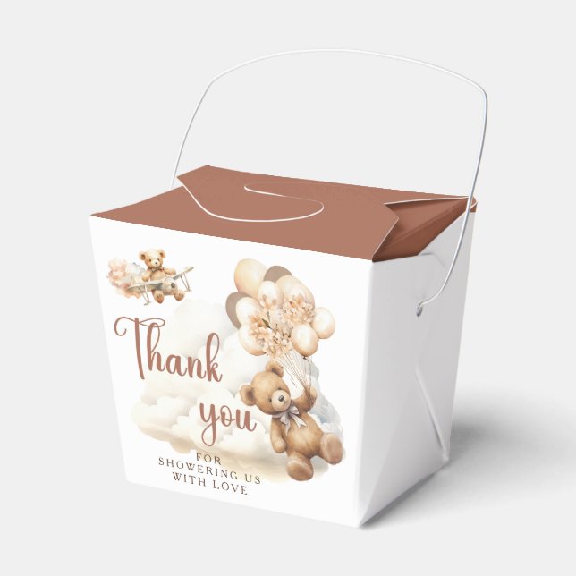 We Can Bearly Wait Boho Gender Neutral Baby Shower Favour Box (Front Side)