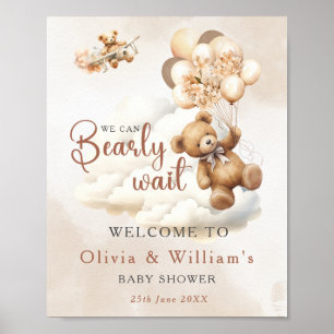 We Can Bearly Wait Boho PARTY WELCOME SIGN