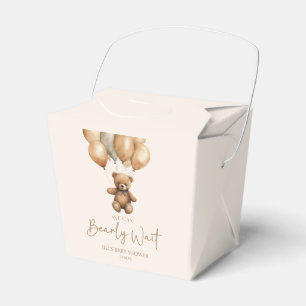 We Can Bearly Wait Boho Teddy Bear Baby Shower Favour Box
