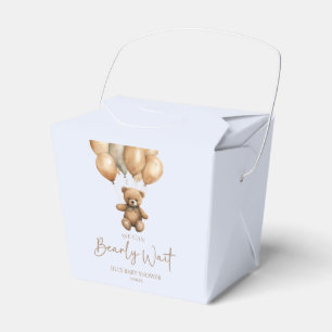 We Can Bearly Wait Boho Teddy Bear Baby Shower Favour Box