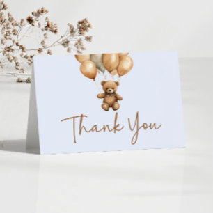 We Can Bearly Wait Boho Teddy Bear Baby Shower Thank You Card