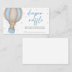 We Can Bearly Wait Boy Baby Shower Diaper Raffle Enclosure Card