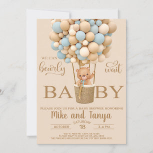 We can bearly wait boy baby shower invite. invitation