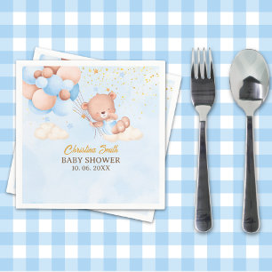 We Can Bearly Wait , Boy Baby Shower Napkin