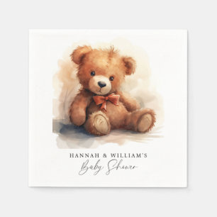 We Can Bearly Wait Boy Baby Shower Napkin