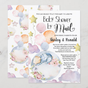 We Can Bearly Wait Boy Bear Baby Shower By Mail Invitation