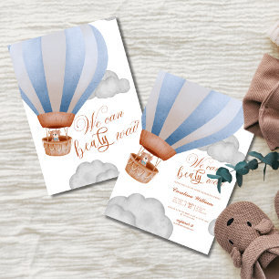 we can bearly wait Boy cub baby shower Invitation