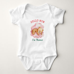 We Can Bearly Wait Boy Cute Bear Baby Shower  Bodysuit