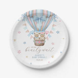 We Can Bearly Wait Boy Girl Twin Baby Sprinkle Paper Plate