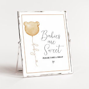 We Can Bearly Wait Brown Balloon Babies are Sweet Poster