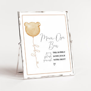 We Can Bearly Wait Brown Balloon Baby Mom Osa Bar Poster