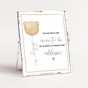 We Can Bearly Wait Brown Balloon Envelope Station Poster