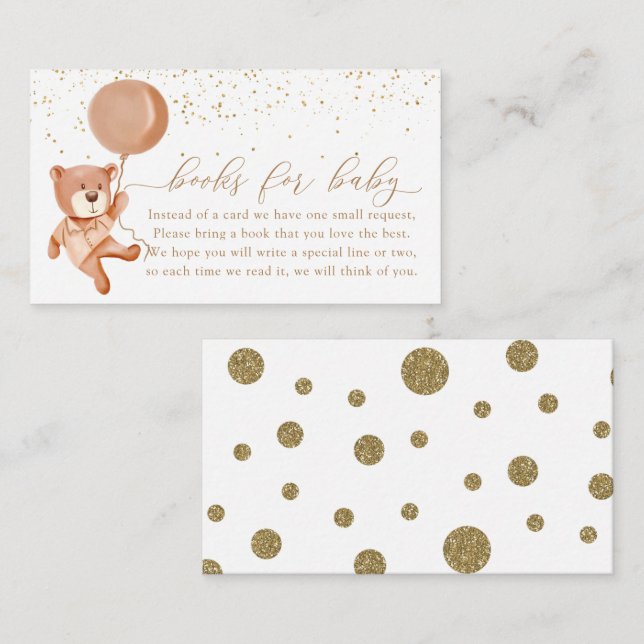 We Can Bearly Wait Brown Books for Baby Enclosure Card (Front/Back)