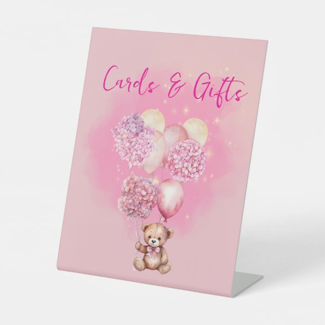 We Can Bearly Wait Cards And Gifts Pedestal Sign (Front)