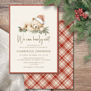We Can Bearly Wait Christmas Baby Shower Invitation