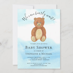 We Can Bearly Wait Couple's Baby Shower Invitation