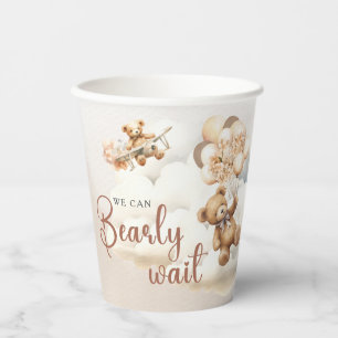 We Can Bearly Wait Cub Brown Baby Shower Paper Cups