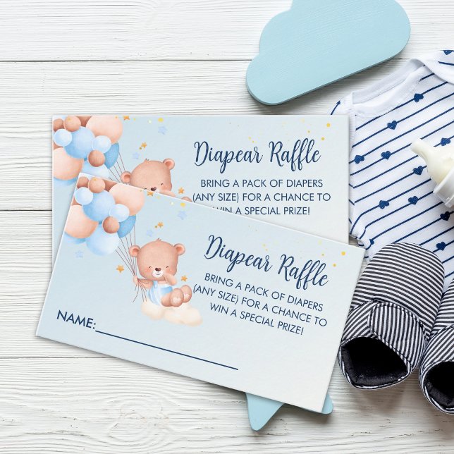 We Can Bearly Wait Cute Bear Boy Baby Shower Enclosure Card (Creator Uploaded)