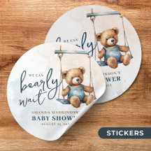 We Can Bearly Wait Denim Teddy Bear Baby Shower