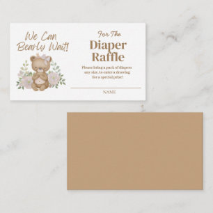 We Can Bearly Wait Diaper Raffle  Enclosure Card