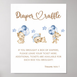 We can bearly wait diaper raffle poster