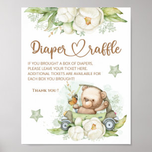 We can bearly wait diaper raffle Poster
