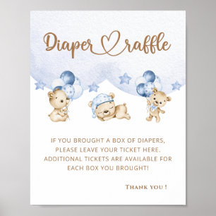 We can bearly wait diaper raffle poster